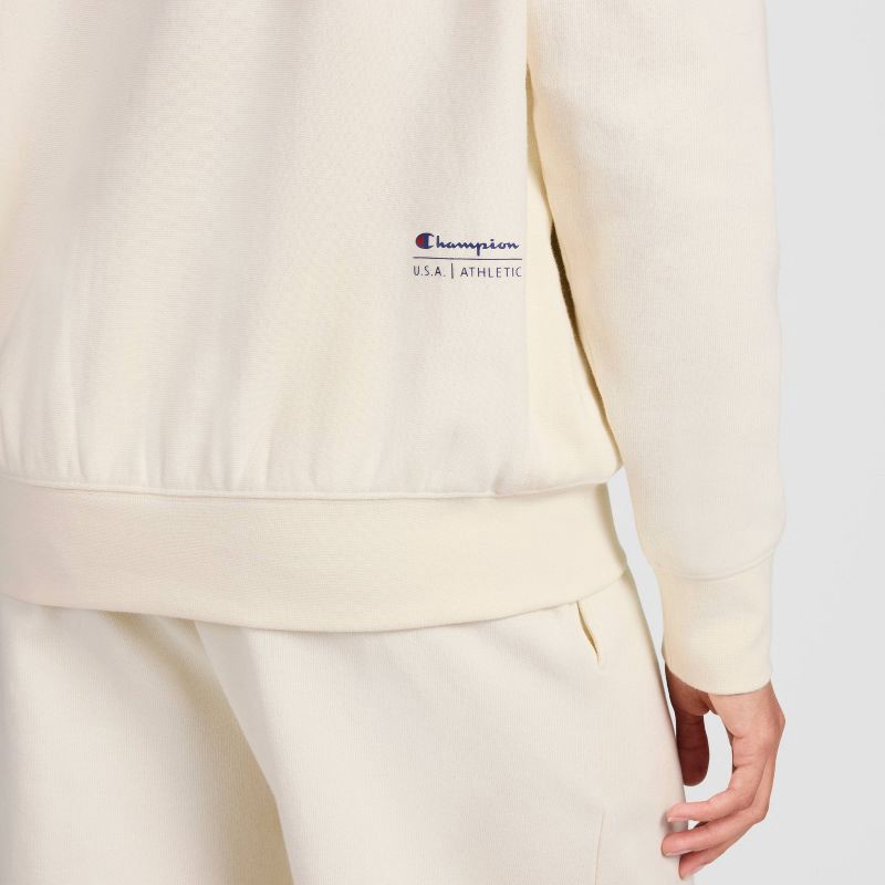 slide 7 of 7, Champion Women's Fleece Pullover Sweatshirt - Cream L, 1 ct