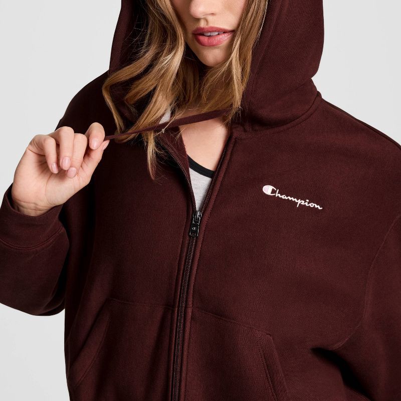 slide 4 of 6, Champion Women's Cropped Fleece Zip-Up Sweatshirt - Maroon XS, 1 ct