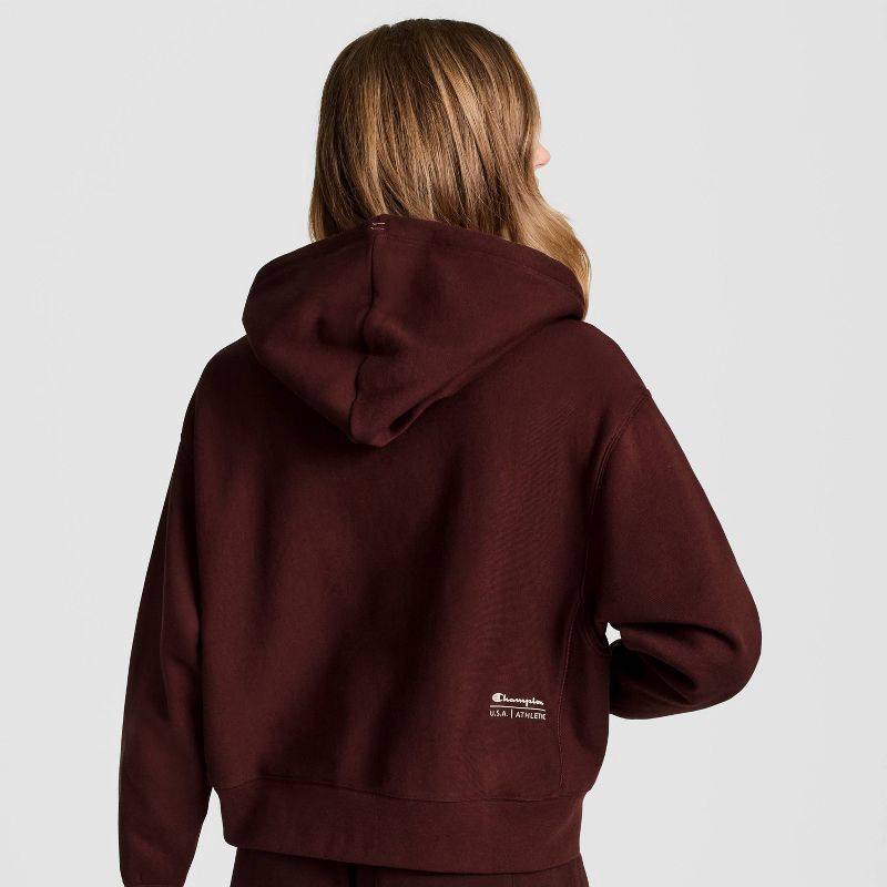 slide 2 of 6, Champion Women's Cropped Fleece Zip-Up Sweatshirt - Maroon M, 1 ct