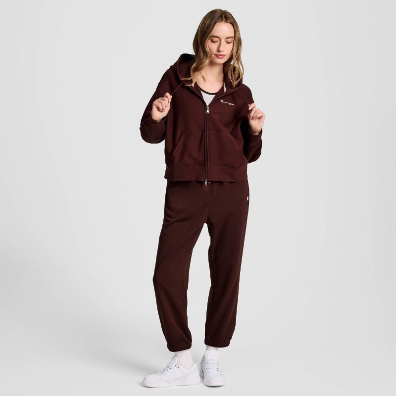 slide 3 of 6, Champion Women's Cropped Fleece Zip-Up Sweatshirt - Maroon XL, 1 ct