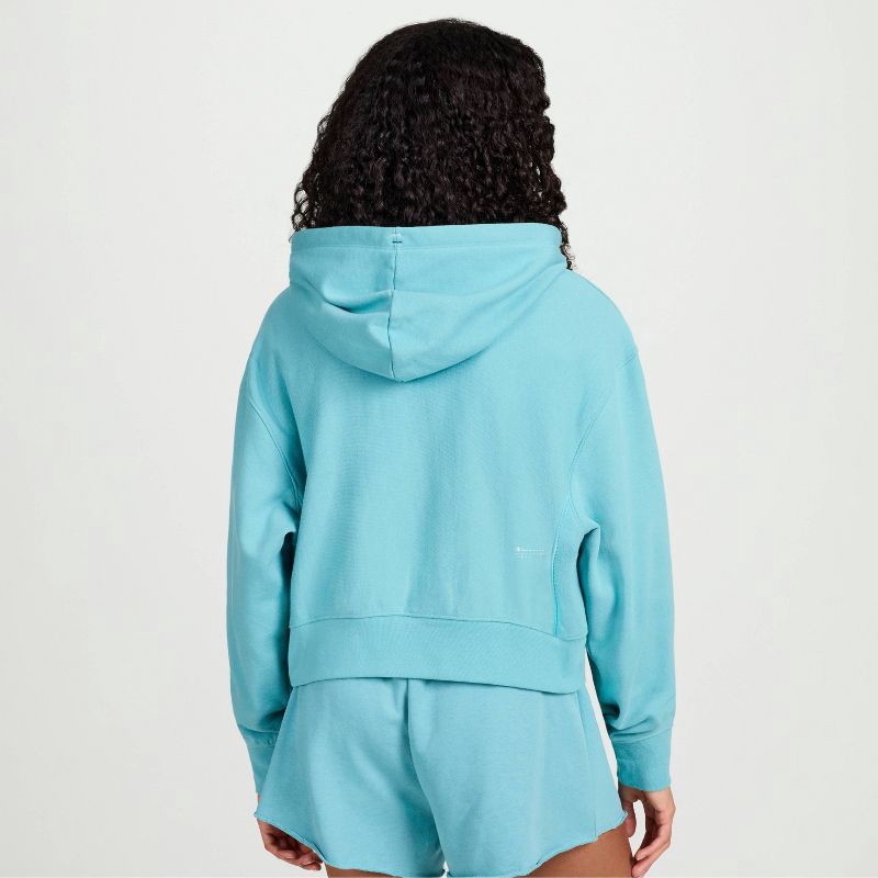 slide 2 of 5, Champion Women's Cropped Fleece Zip-Up Sweatshirt - Teal Blue XL, 1 ct