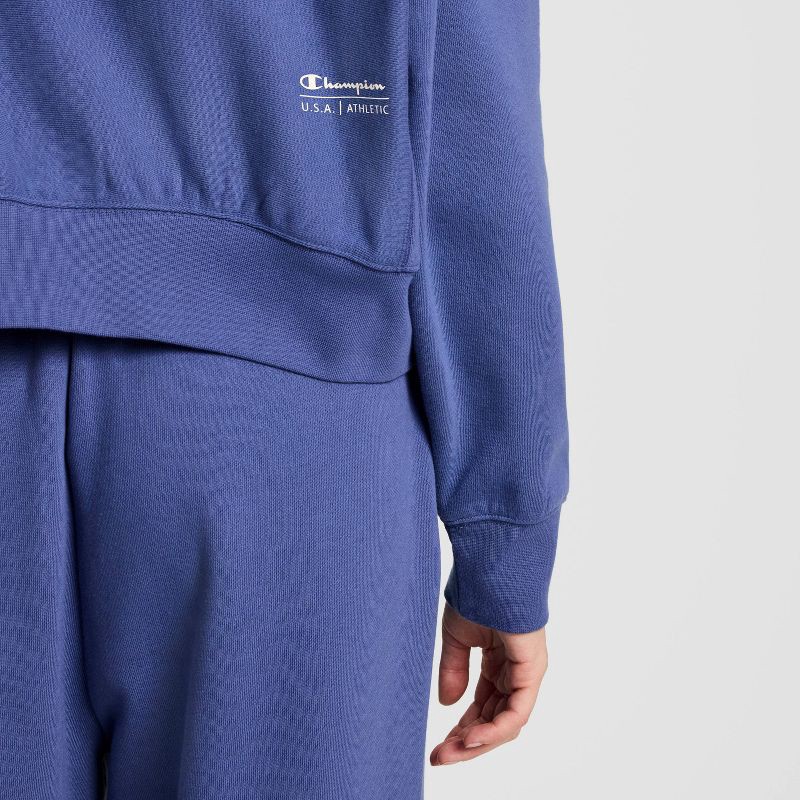 slide 6 of 7, Champion Women's Cropped Fleece Zip-Up Sweatshirt - Blue L, 1 ct