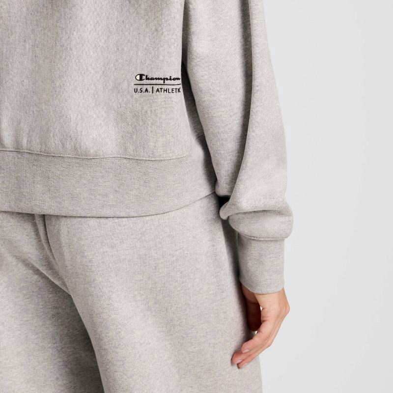 slide 6 of 7, Champion Women's Cropped Full Zip Fleece Hoodie - Light Gray Heather XL, 1 ct