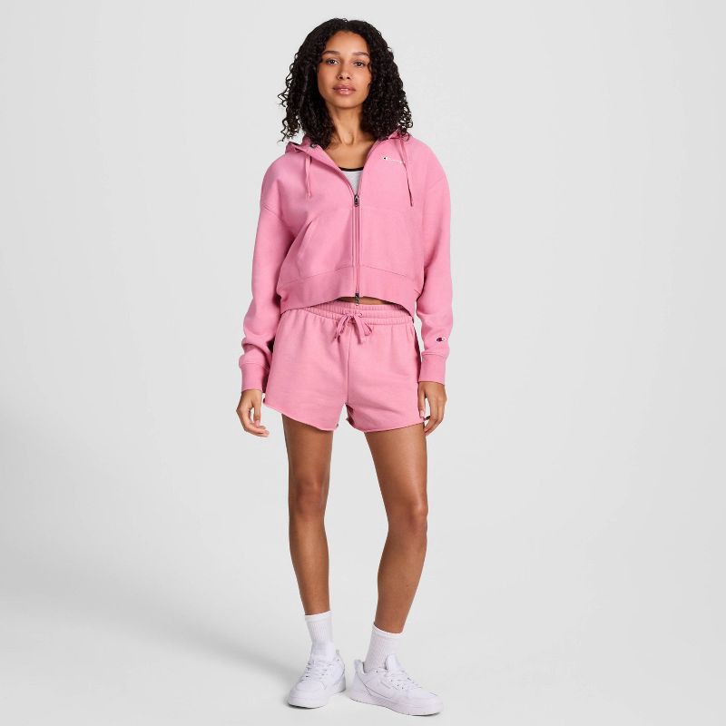 slide 3 of 5, Champion Women's Cropped Fleece Zip-Up Sweatshirt - Pink XS, 1 ct
