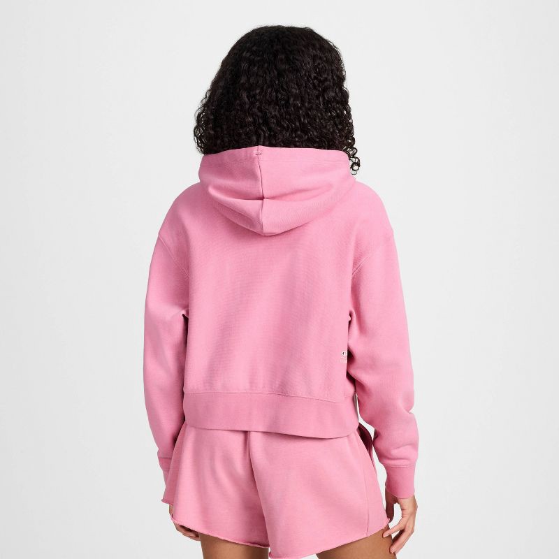 slide 2 of 5, Champion Women's Cropped Fleece Zip-Up Sweatshirt - Pink S, 1 ct