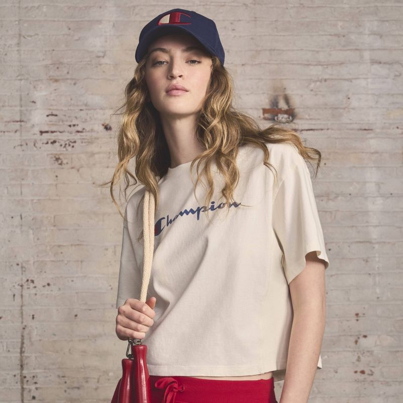 slide 8 of 9, Champion Women's Short Sleeve T-Shirt - Cream XS, 1 ct