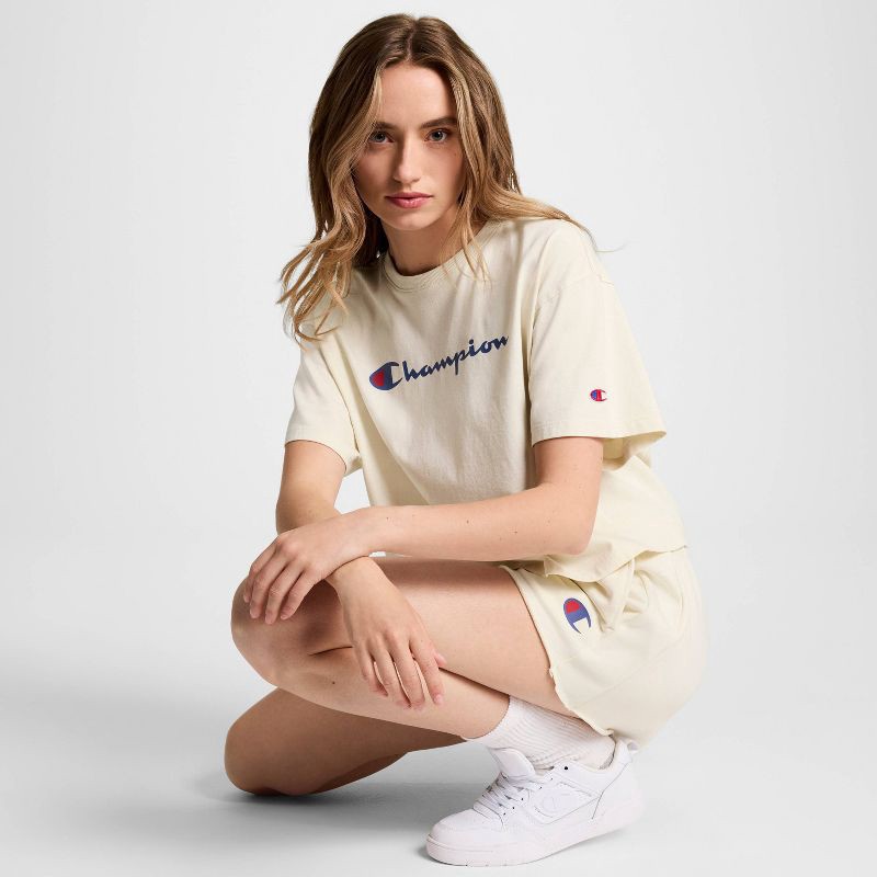 slide 4 of 9, Champion Women's Short Sleeve T-Shirt - Cream M, 1 ct