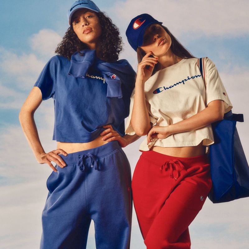 slide 7 of 7, Champion Women's High-Rise Fleece Wide Leg Sweatpants - Blue XS, 1 ct