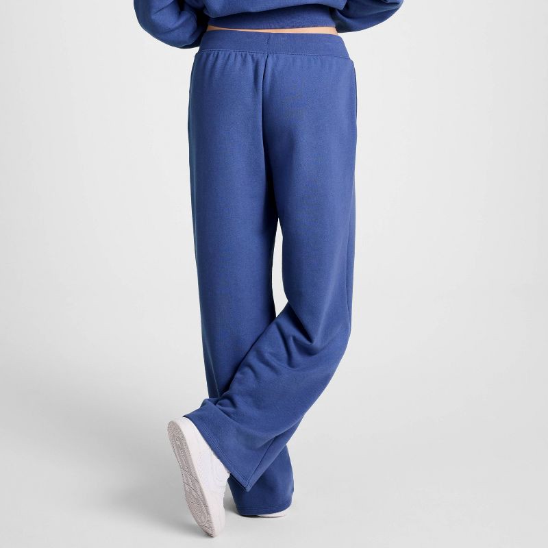 slide 2 of 7, Champion Women's High-Rise Fleece Wide Leg Sweatpants - Blue M, 1 ct