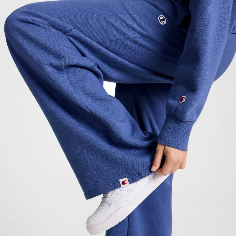 slide 4 of 7, Champion Women's High-Rise Fleece Wide Leg Sweatpants - Blue M, 1 ct