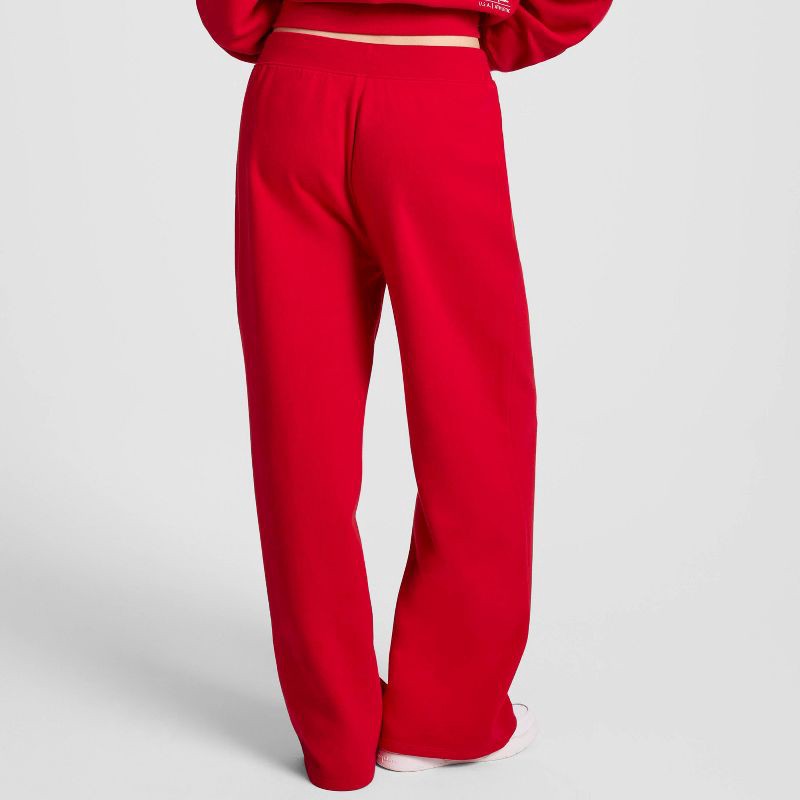 slide 2 of 8, Champion Women's High-Rise Fleece Wide Leg Sweatpants - Red S, 1 ct