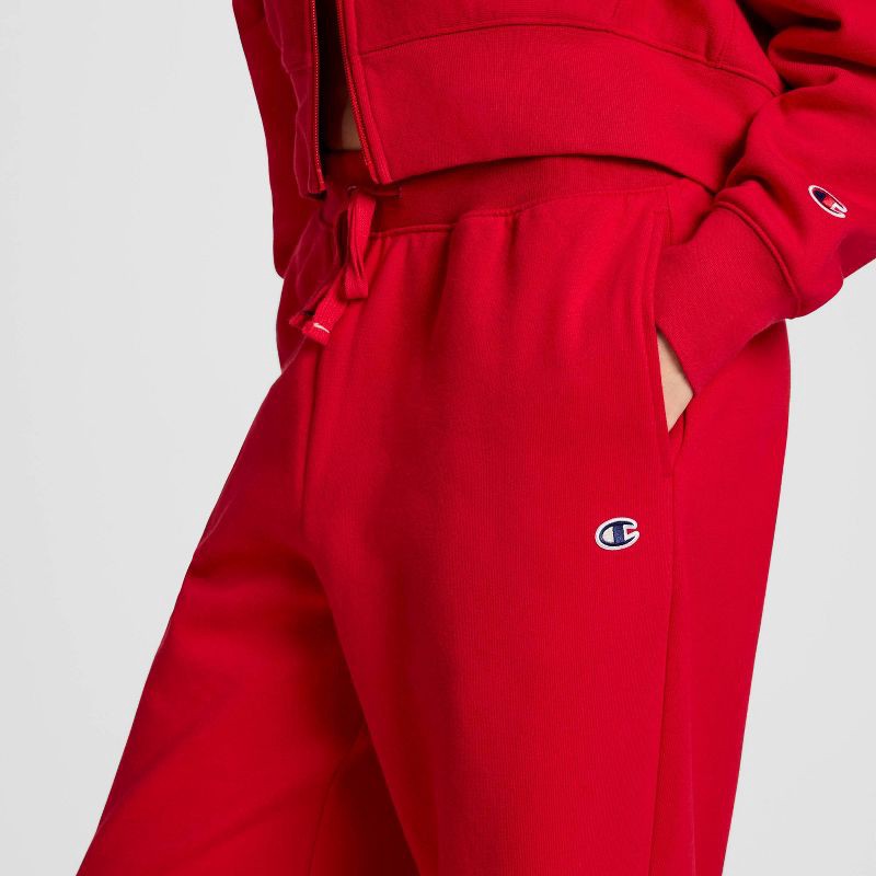 slide 6 of 8, Champion Women's High-Rise Fleece Wide Leg Sweatpants - Red S, 1 ct