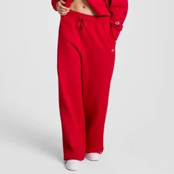 Champion Women's High-Rise Fleece Wide Leg Sweatpants - Red XL