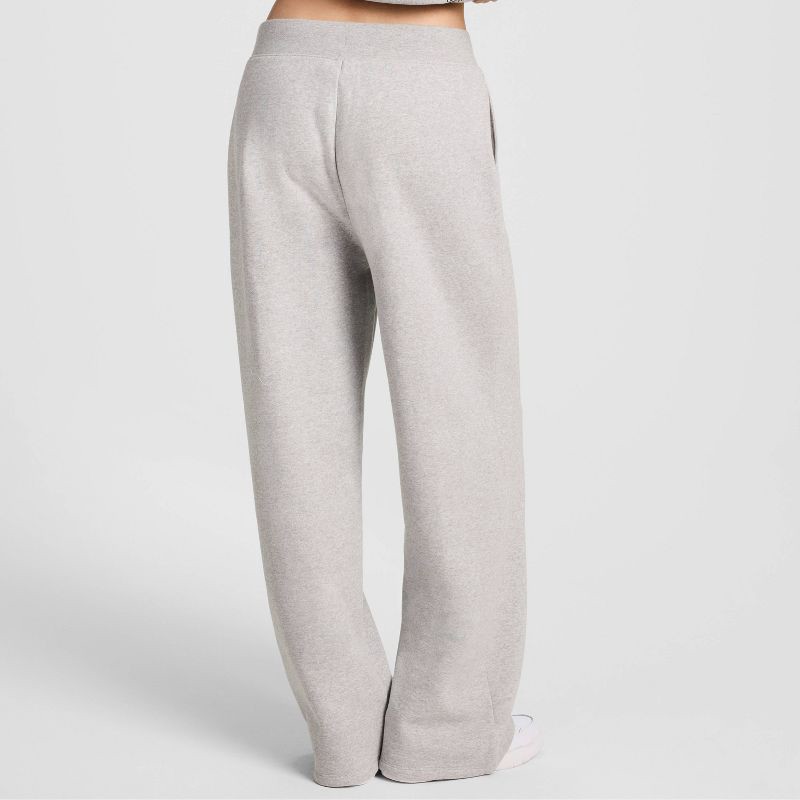 slide 2 of 5, Champion Women's High-Rise Fleece Wide Leg Sweatpants - Heather Gray L, 1 ct
