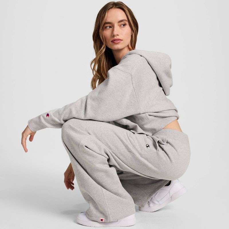 slide 4 of 5, Champion Women's High-Rise Fleece Wide Leg Sweatpants - Heather Gray XXL, 1 ct