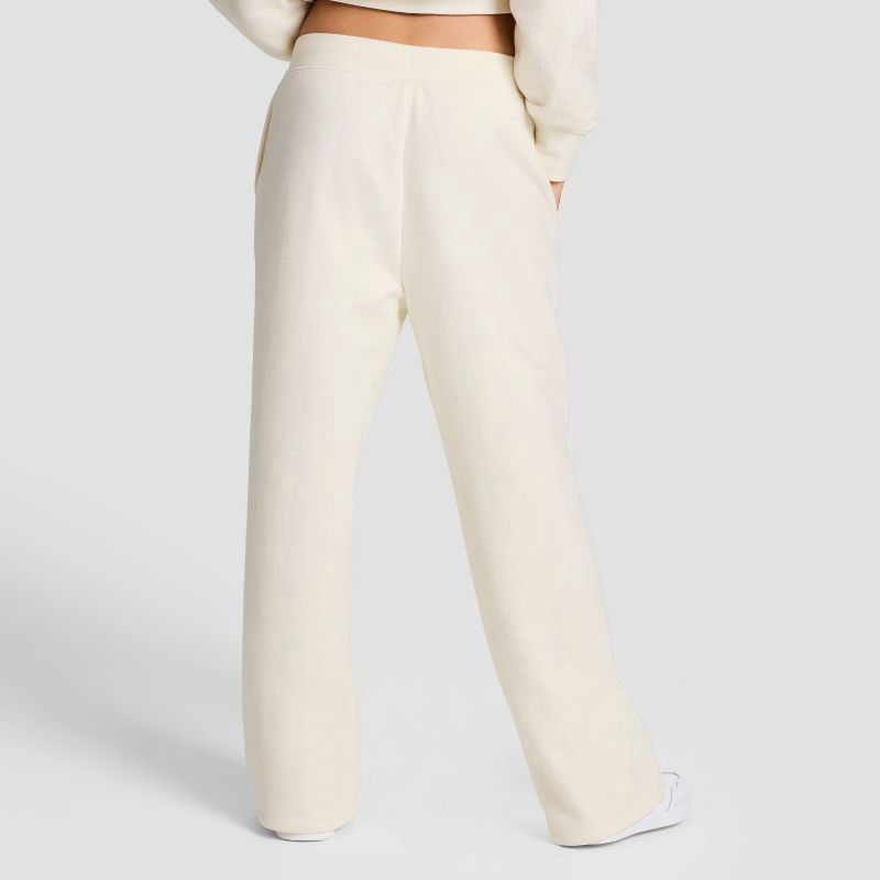 slide 2 of 4, Champion Women's High-Rise Fleece Wide Leg Sweatpants - Cream XS, 1 ct