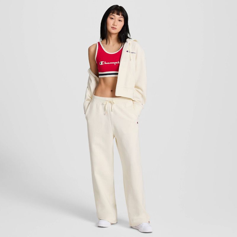 slide 3 of 4, Champion Women's High-Rise Fleece Wide Leg Sweatpants - Cream XXL, 1 ct