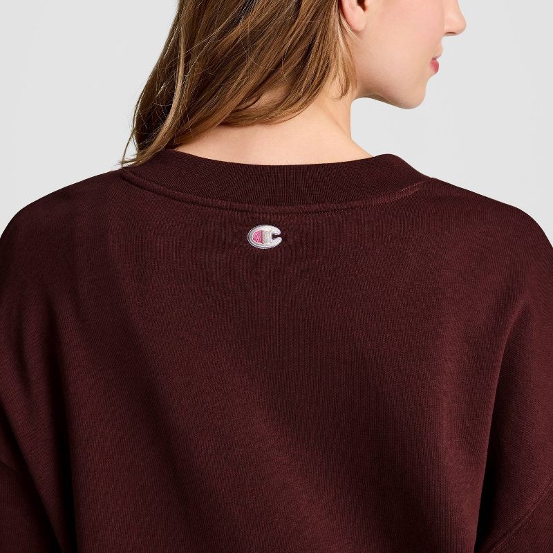slide 4 of 5, Champion Women's Long Sleeve V-Neck French Terry Pullover - Maroon XS, 1 ct