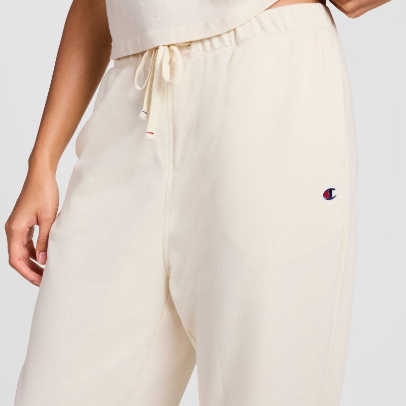 slide 4 of 5, Champion Women's High-Rise Cropped French Terry Sweatpants - Cream S, 1 ct
