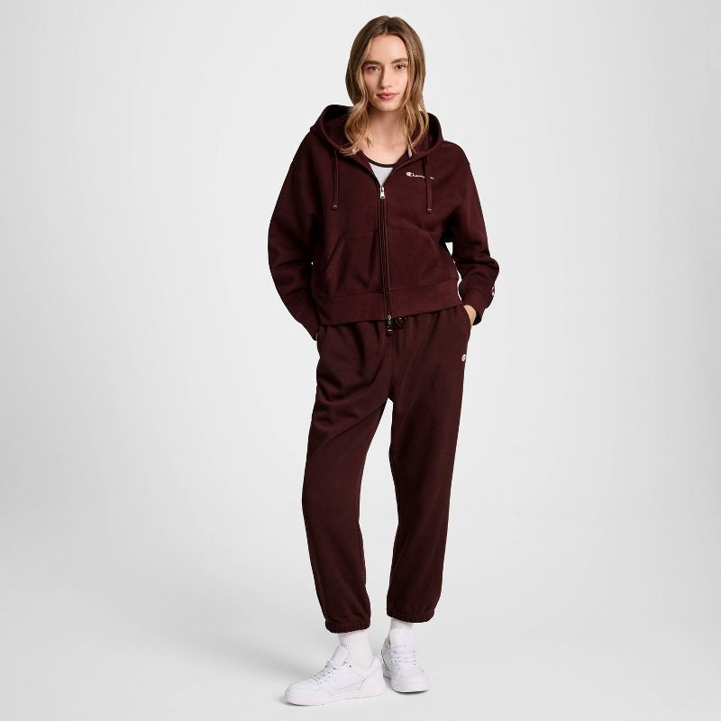 slide 3 of 4, Champion Women's High-Rise Cropped French Terry Sweatpants - Maroon M, 1 ct