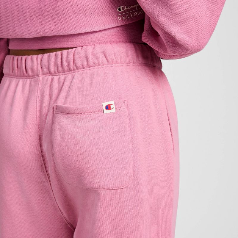 slide 4 of 5, Champion Women's High-Rise Cropped French Terry Sweatpants - Pink L, 1 ct