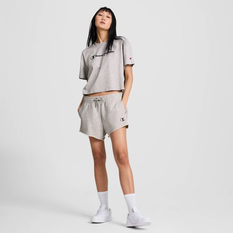 slide 3 of 6, Champion Women's French Terry Pull-On Shorts - Heather Gray XS, 1 ct