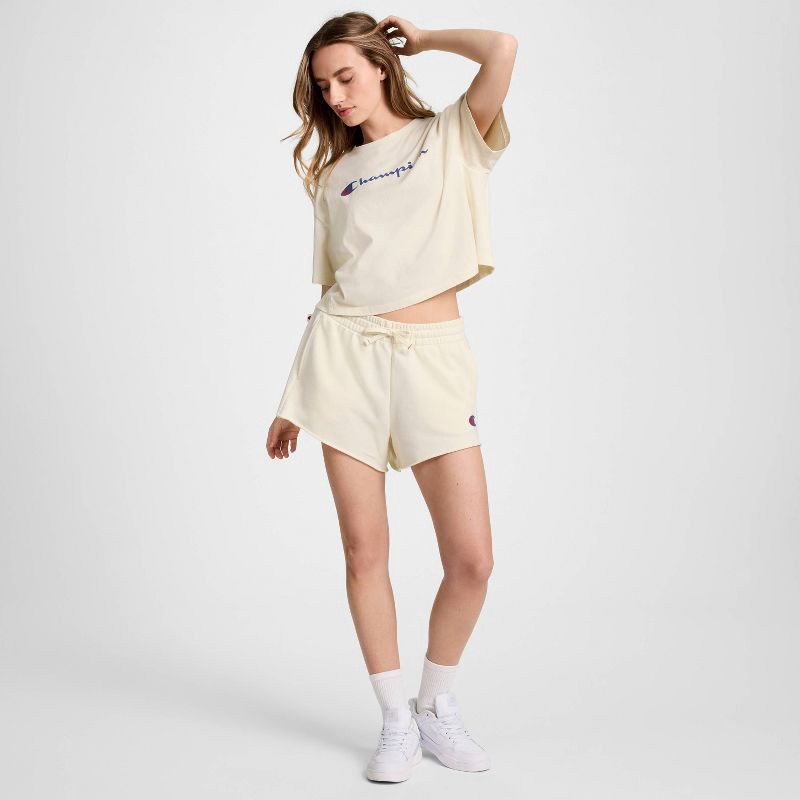 slide 3 of 6, Champion Women's French Terry Pull-On Shorts - Cream XXL, 1 ct