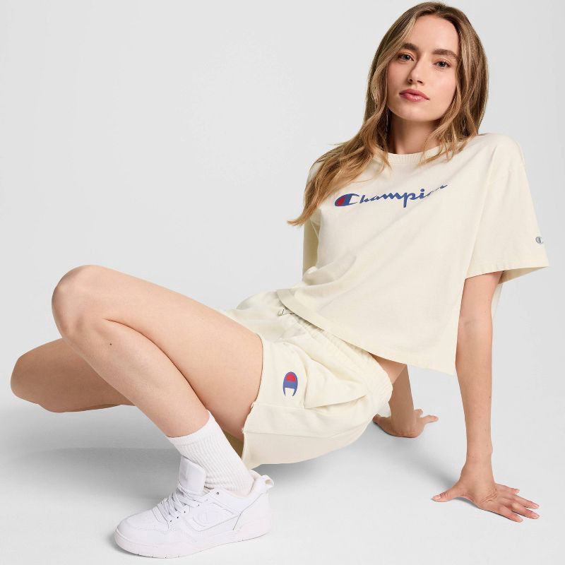 slide 4 of 6, Champion Women's French Terry Pull-On Shorts - Cream XXL, 1 ct