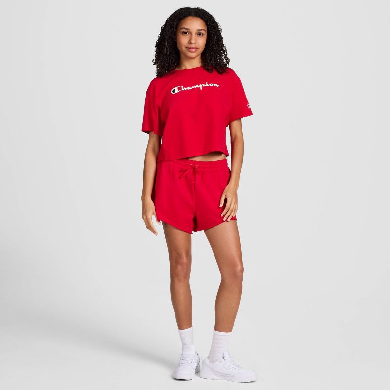slide 3 of 5, Champion Women's French Terry Pull-On Shorts - Red XS, 1 ct