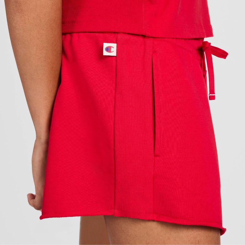 slide 5 of 5, Champion Women's French Terry Pull-On Shorts - Red XS, 1 ct