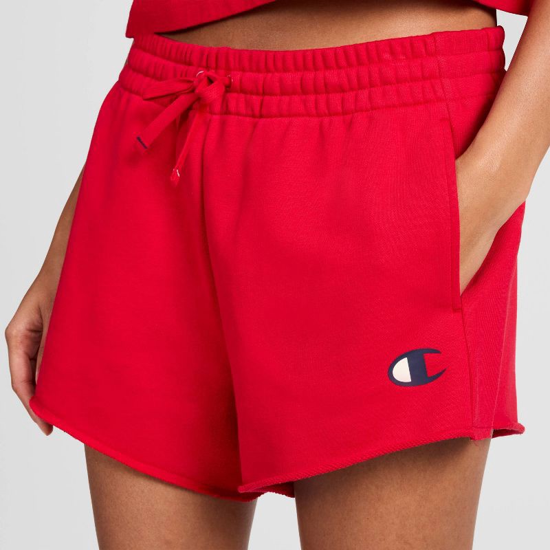 slide 4 of 5, Champion Women's French Terry Pull-On Shorts - Red L, 1 ct