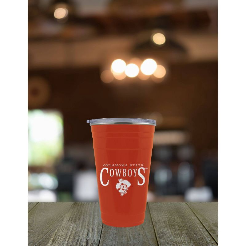 slide 3 of 3, NCAA Oklahoma State Cowboys Tailgater Tumbler - 22oz: Stainless Steel, Acrylic Lid, 22 oz