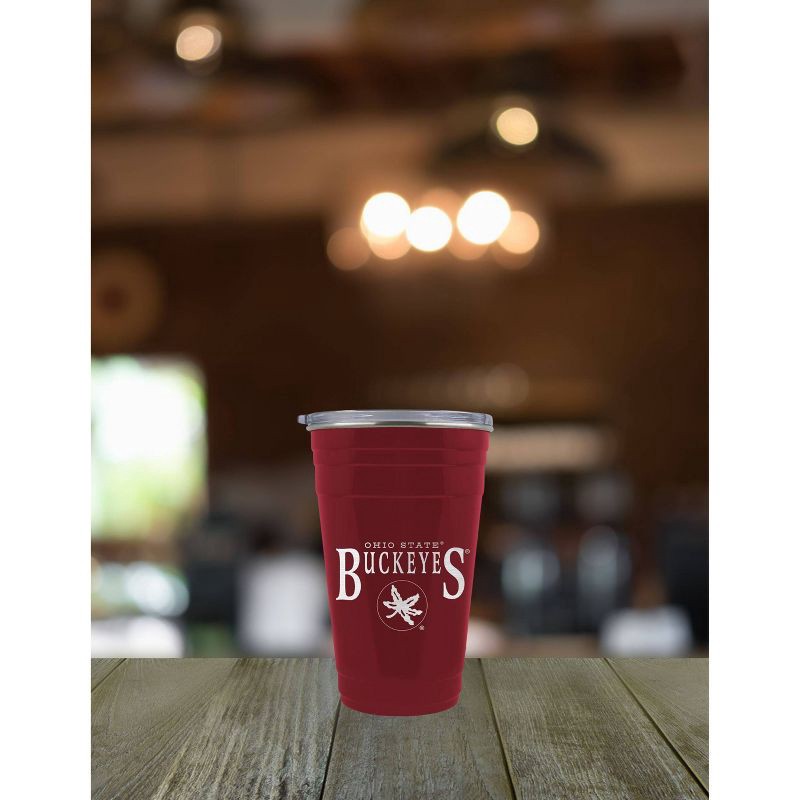 slide 3 of 3, NCAA Ohio State Buckeyes Tailgater Tumbler - 22oz: Stainless Steel, Acrylic Lid, 22 oz