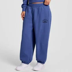 Champion Women's Cropped Fleece Joggers - Blue L