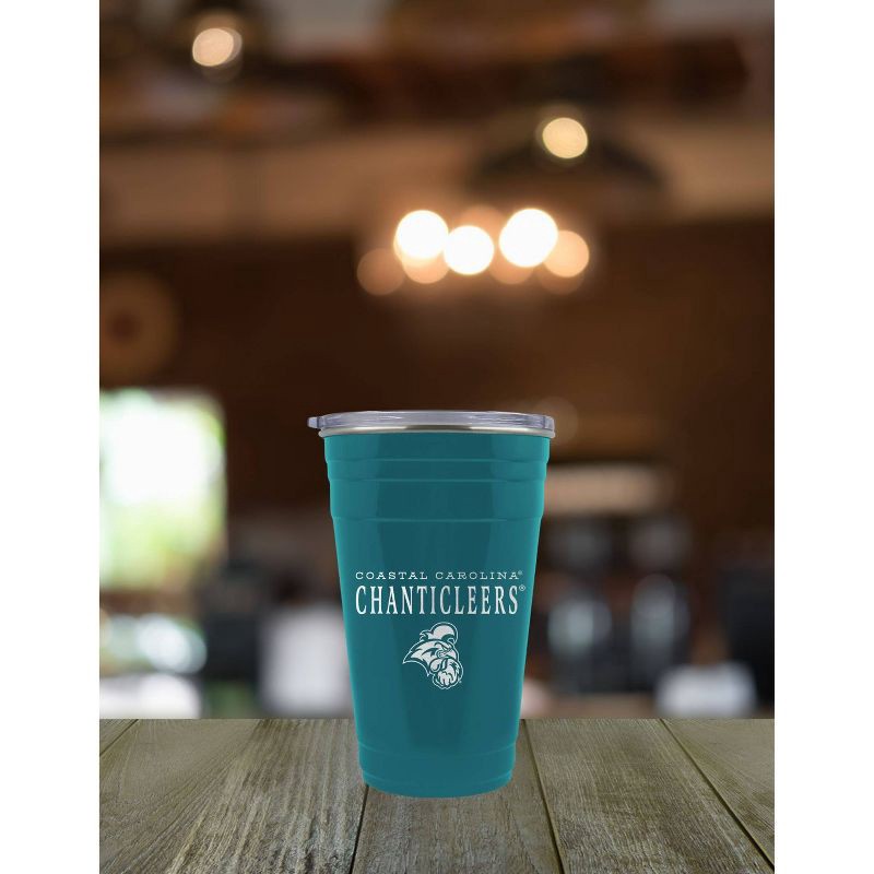 slide 3 of 3, NCAA Coastal Carolina Chanticleers Tailgater Tumbler - 22oz: Stainless Steel, Acrylic Lid, 22 oz