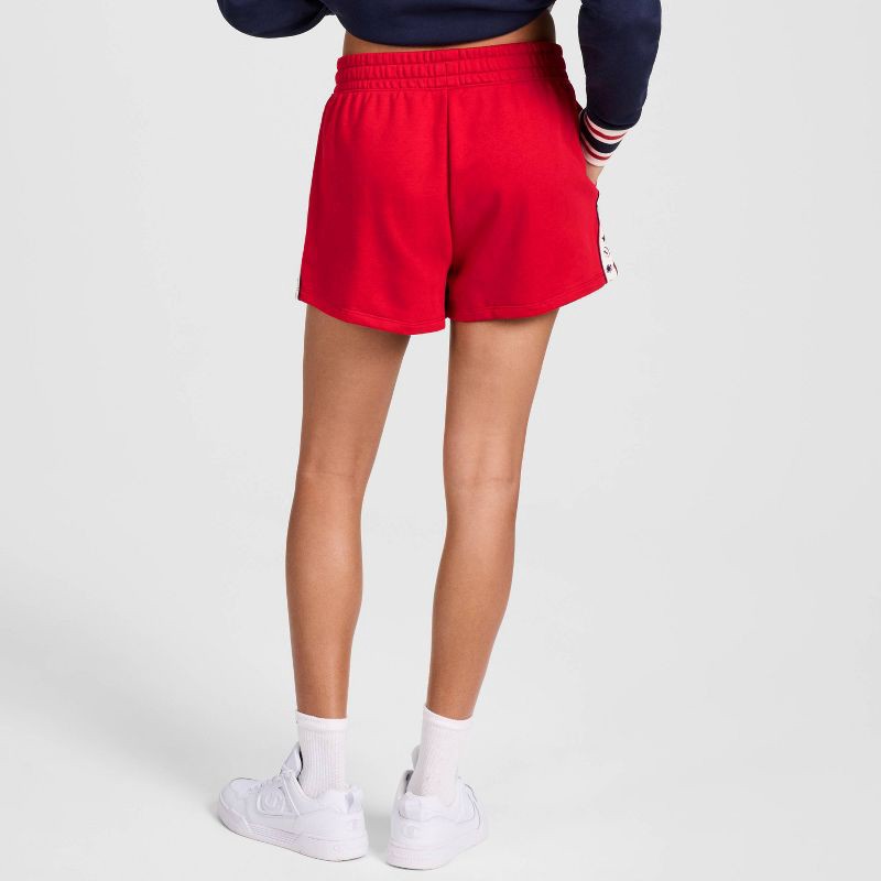 slide 2 of 4, Champion Women's Mid-Rise French Terry Pull-On Shorts - Red L, 1 ct