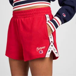 Champion Women's Mid-Rise French Terry Pull-On Shorts - Red L