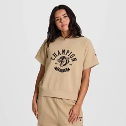Champion Women's Short Sleeve Fleece Top - Tan XL