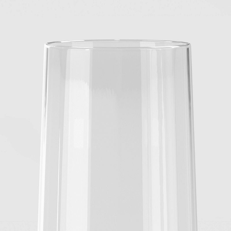 slide 3 of 3, 7.1 fl oz Faceted Champagne Flute Gold Rimmed Clear - Threshold™, 7.1 fl oz