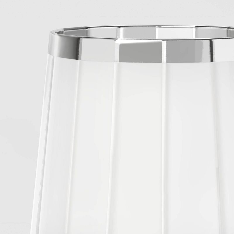 slide 3 of 3, 16.2 fl oz Faceted Stemless Wine Glass Silver Rimmed Clear -Threshold™, 16.2 fl oz