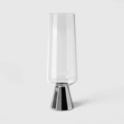 7.1 fl oz Faceted Champagne Flute Silver Rimmed Clear - Threshold™