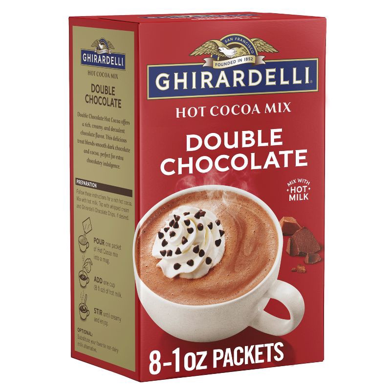 slide 1 of 6, Ghirardelli Double Chocolate Hot Cocoa Mix - 8oz/8ct, 8 ct; 8 oz