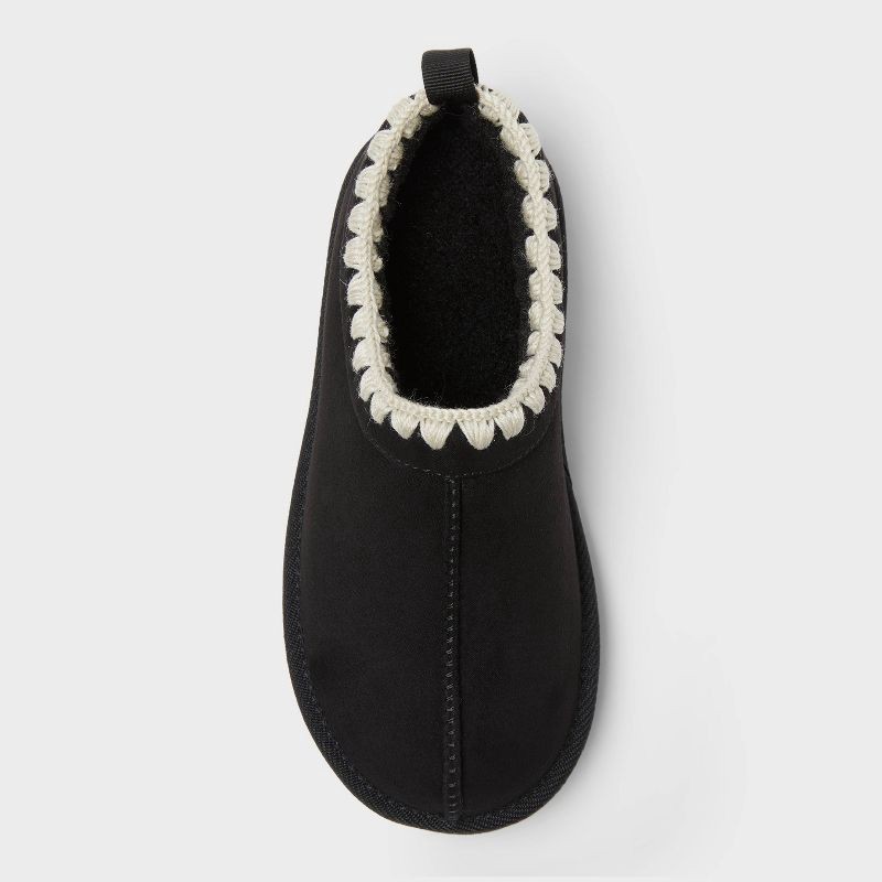 slide 3 of 4, Kid's Nola Faux Suede Clog Slippers - Cat & Jack™ Black 2, 1 ct