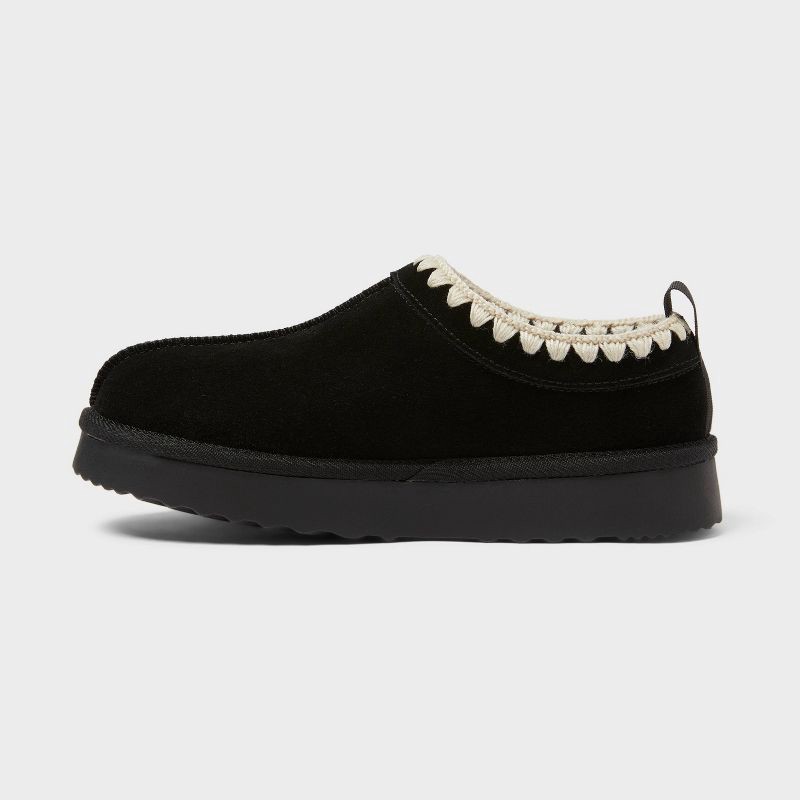 slide 2 of 4, Women's Kaya Genuine Suede Clog Slippers - Auden™ Black 6, 1 ct