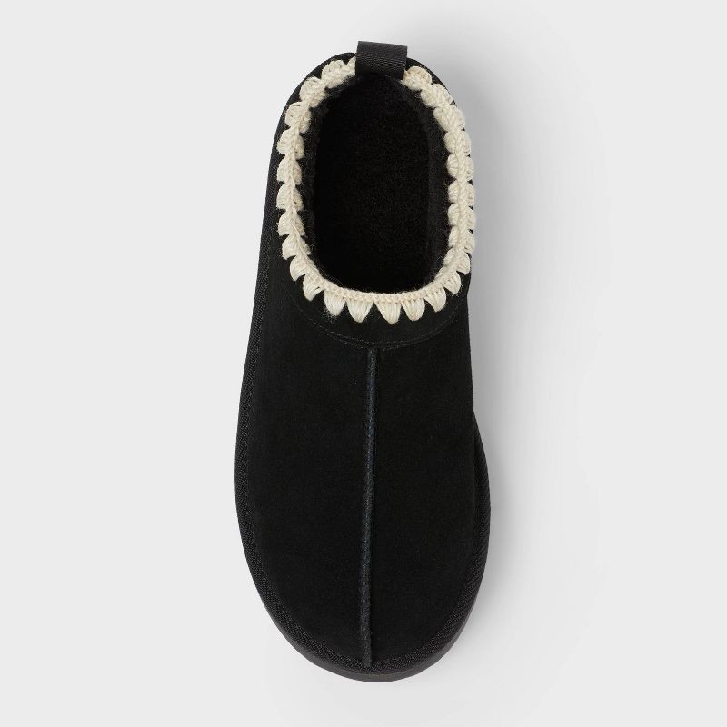 slide 3 of 4, Women's Kaya Genuine Suede Clog Slippers - Auden™ Black 7, 1 ct