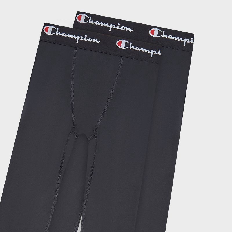 slide 4 of 4, Champion Youth 2pk Compression Pants - Black L, 2 ct
