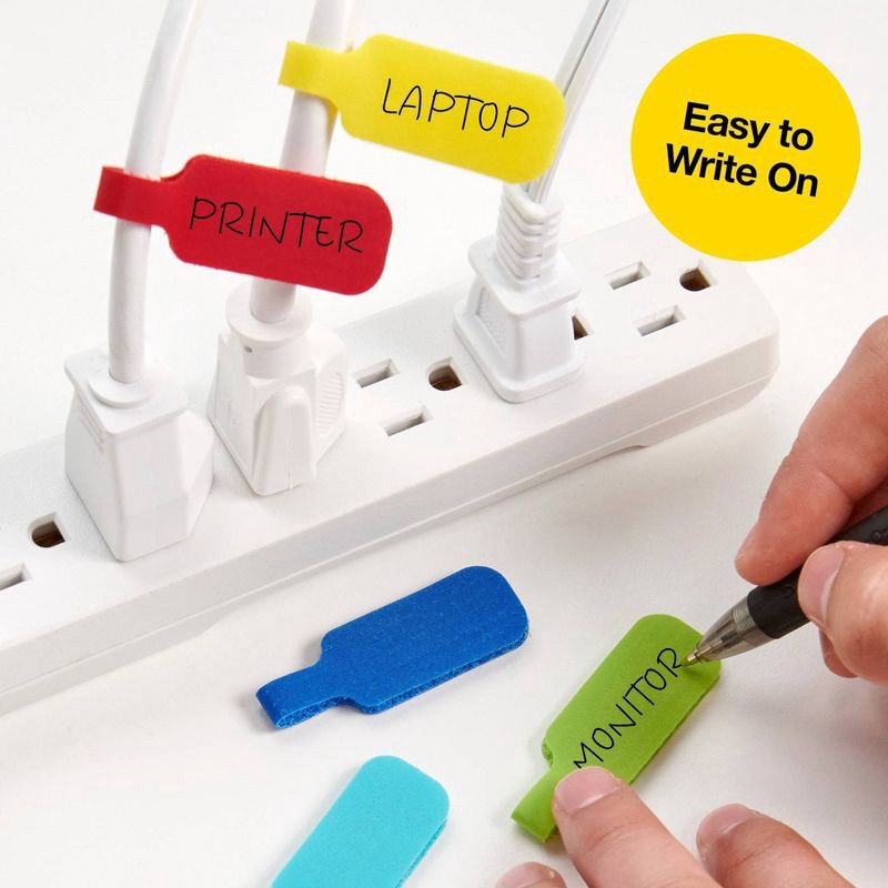 slide 4 of 7, Wrap-It 16pk Cable Labels Medium Multicolor, 16 ct