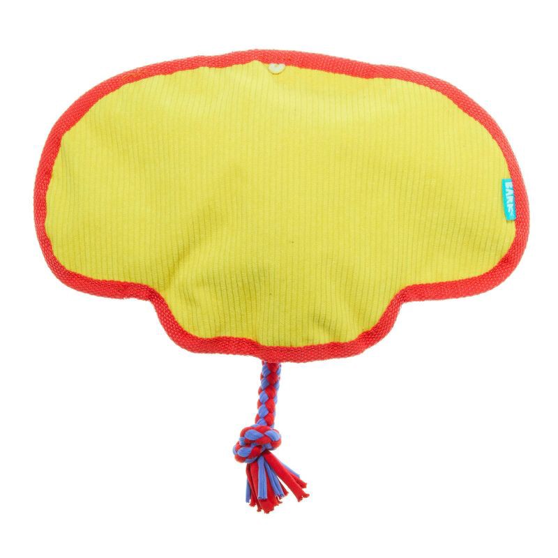 slide 2 of 4, BARK 3.4" Sandy the Blue Stingray Under the Seams Plush Rope Dog Toy, 1 ct