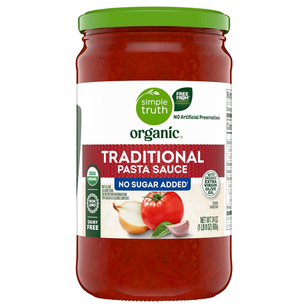 slide 1 of 3, Simple Truth Organic® Traditional Pasta Sauce, 24 oz