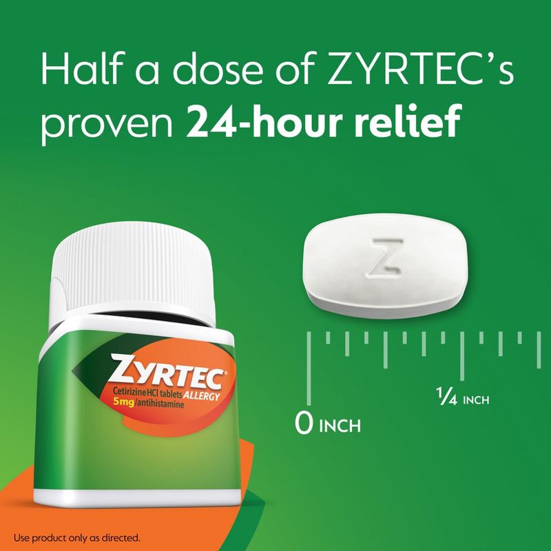 slide 5 of 8, Zyrtec Adult Treatment 5mg Cetirizine Tablet - 35ct, 5mg, 35 ct